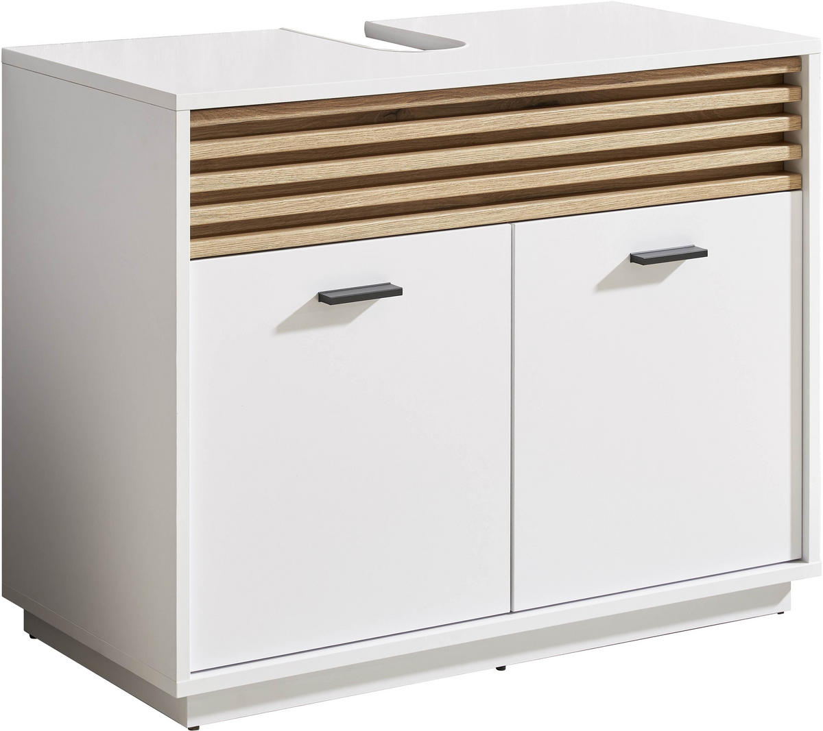 SKŘÍŇKA POD UMYVADLO, bílá - bílá/černá, Konvenční, kompozitní dřevo/plast (80/64/40cm) - Xora