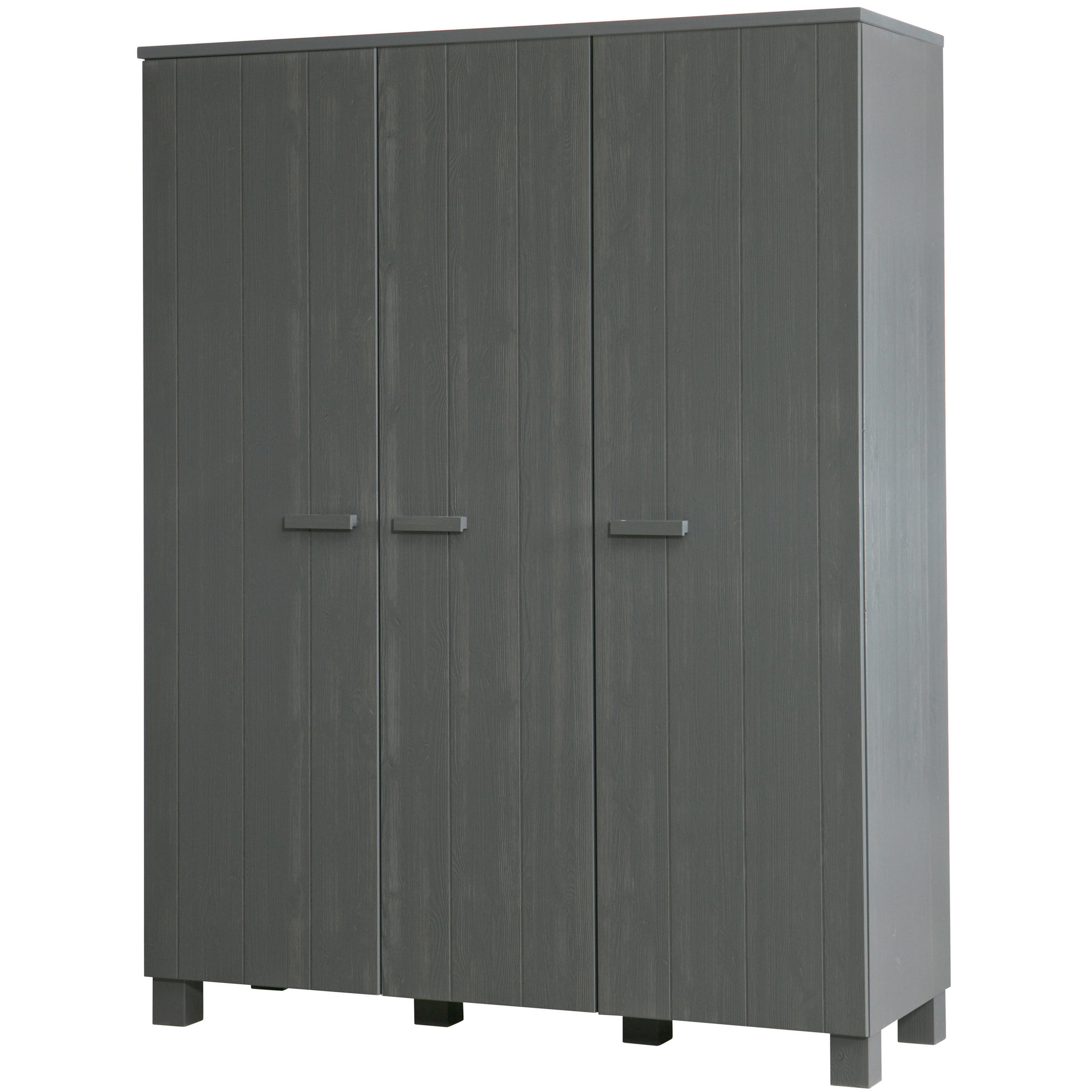 GARDEROBENSCHRANK 158/202/55 cm  - Dunkelgrau, Design, Holz (158/202/55cm) - Livetastic