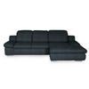 ECKSOFA in Chenille Schwarz  286/165 cm  - Chromfarben/Schwarz, Design, Textil/Metall (286/165cm) - Livetastic