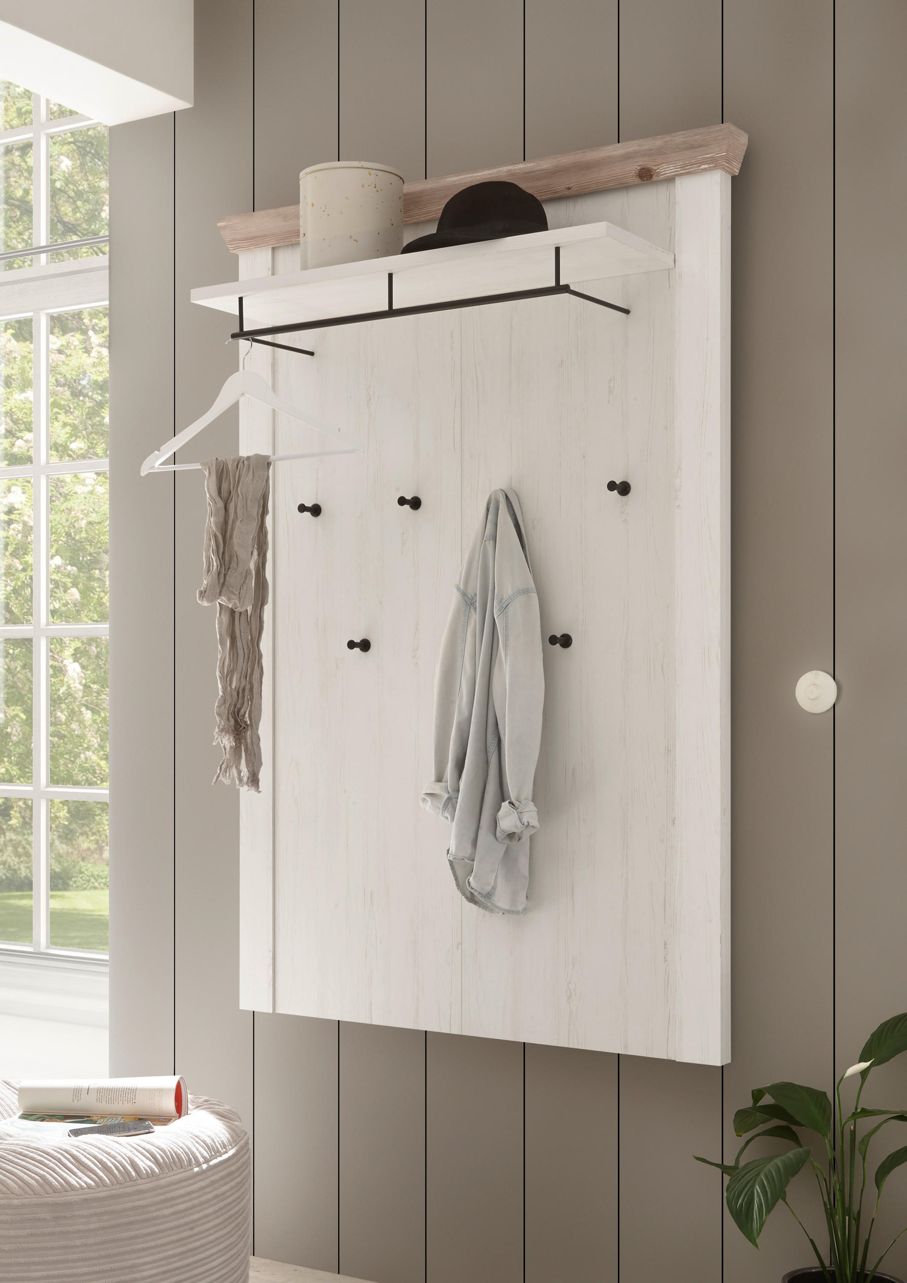 GARDEROBENPANEEL  in  - Hellbraun/Pinienfarben, Design, Holzwerkstoff (107/153/27cm) - MID.YOU
