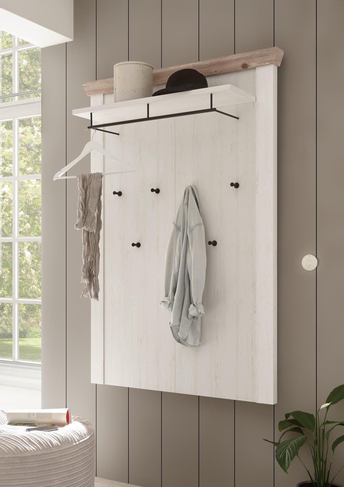 GARDEROBENPANEEL  in  - Hellbraun/Pinienfarben, Design, Holzwerkstoff (107/153/27cm) - MID.YOU