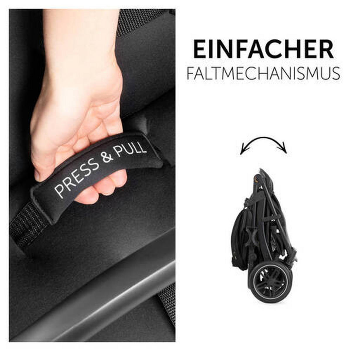 BUGGY RAPID 4D AIR  - Schwarz, Basics, Textil/Metall (92/57/110cm) - Hauck
