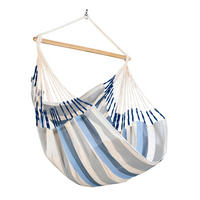 HÄNGESESSEL comfort outdoor 110/160/180 cm  - Weiß/Dunkelblau, KONVENTIONELL, Holz/Textil (110/160/180cm) - La Siesta