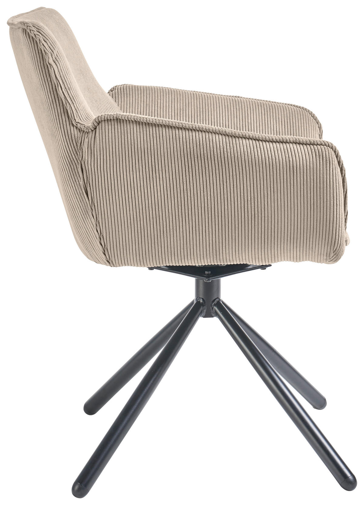 ARMLEHNSTUHL  in Cord  - Ecru/Schwarz, Design, Textil/Metall (60/84/65cm) - SetOne by Musterring