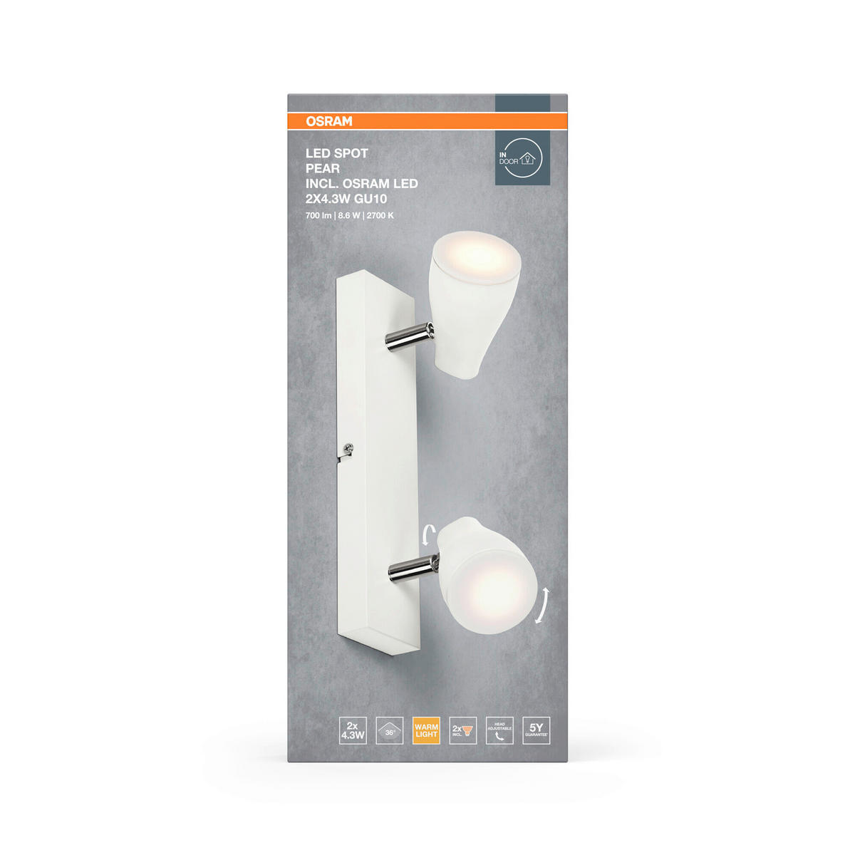 LED-STRAHLER 27,4/6/13,1 cm   - Weiß, Basics, Kunststoff/Metall (27,4/6/13,1cm) - Osram