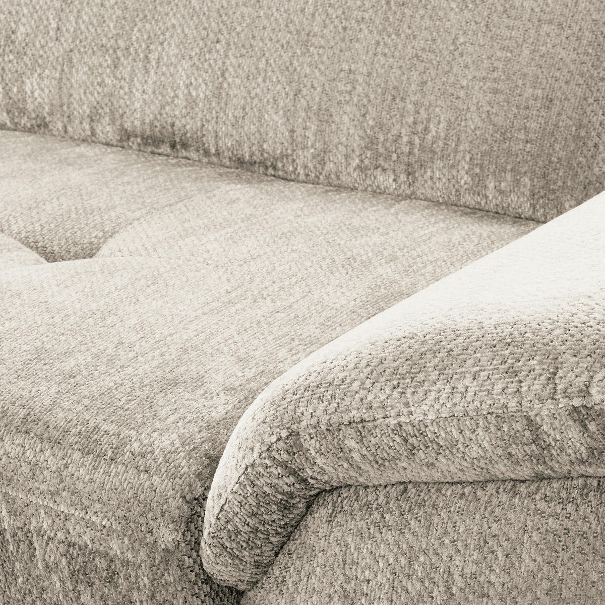 ECKSOFA  Webstoff Weiss  - Weiss/Schwarz, Design, Textil/Metall (195/268cm) - Livetastic