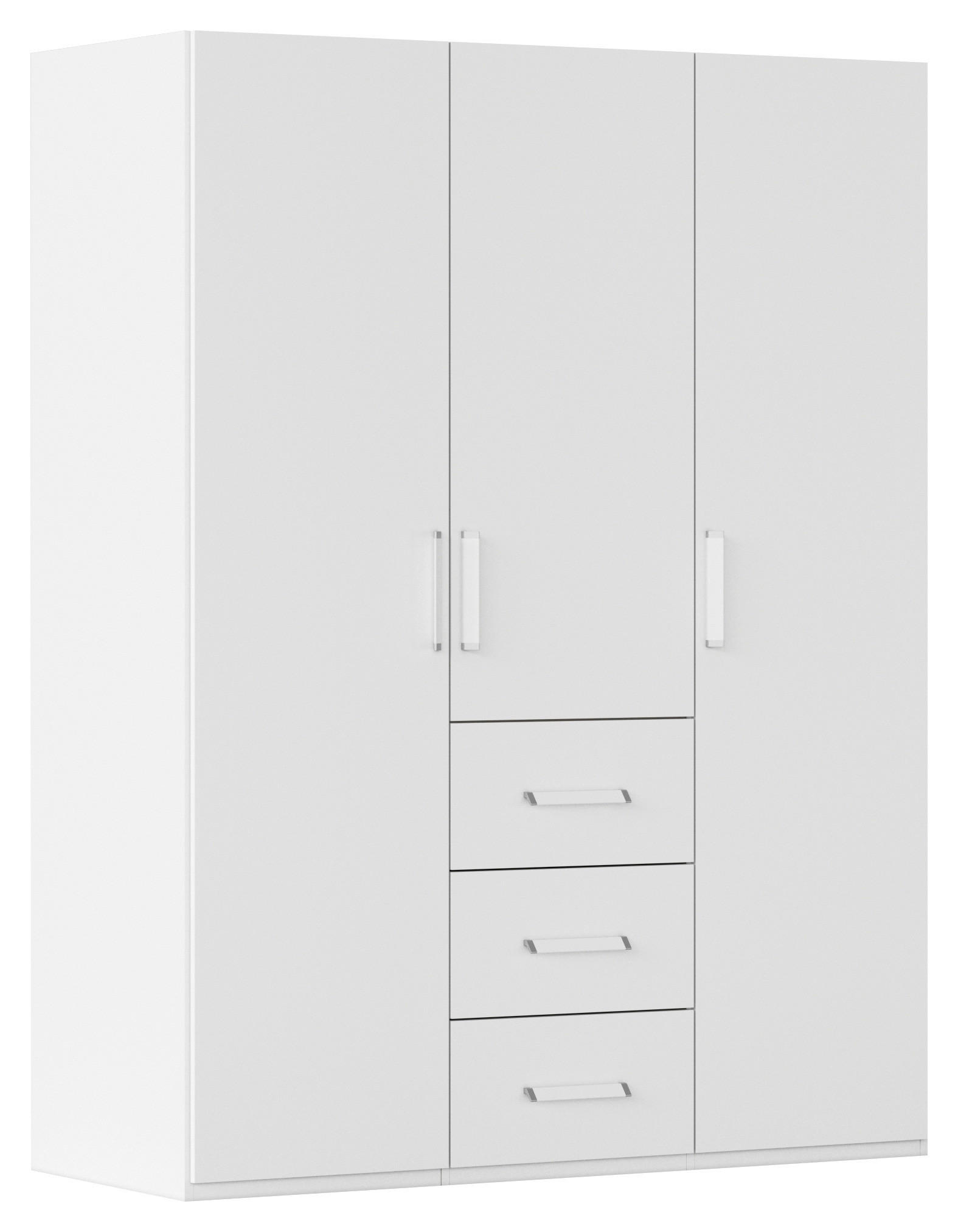 DREHTÜRENSCHRANK 151/197/60 cm,  in Weiß, 3 Tür(en)  - Weiß, Design, Holzwerkstoff/Kunststoff (151/197/60cm) - Novel