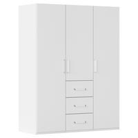 DREHTÜRENSCHRANK 151/197/60 cm,  in Weiß, 3 Tür(en)  - Weiß, Design, Holzwerkstoff/Kunststoff (151/197/60cm) - Novel