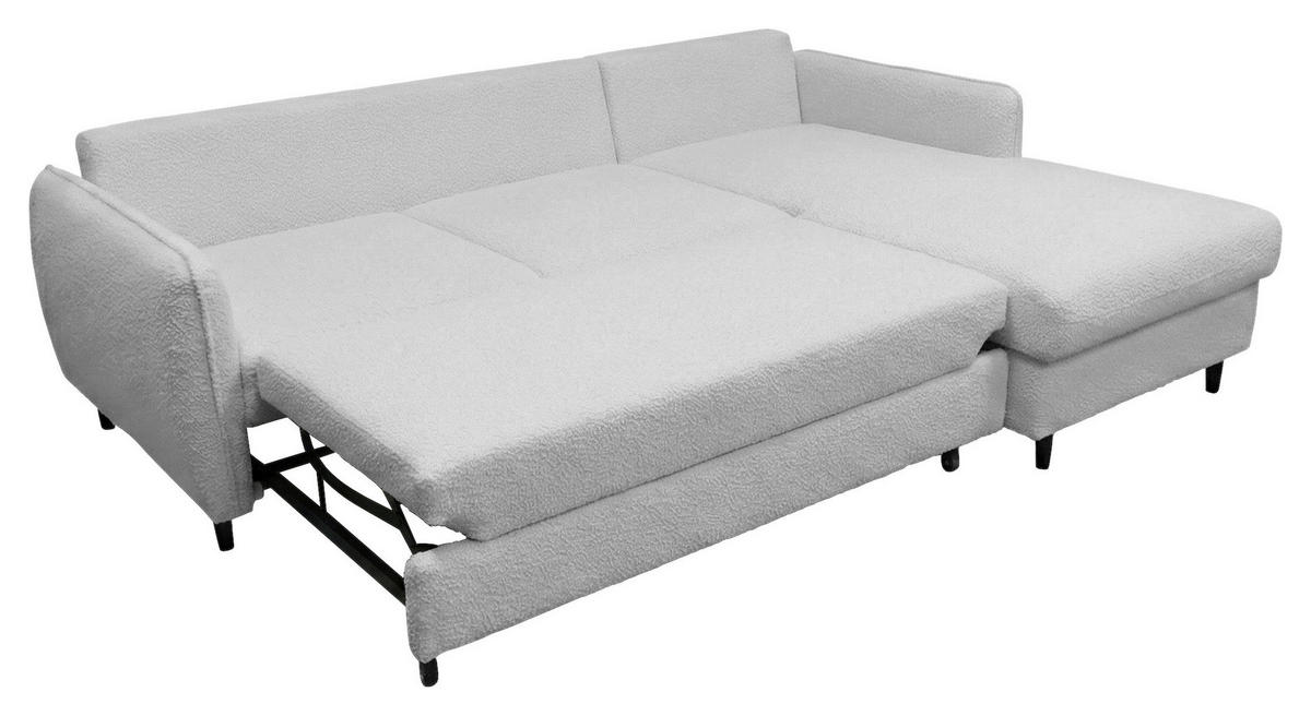 ECKSOFA LAPIT Hellgrau Chenille Zierkissen, Rückenkissen, Bettkasten  - Hellgrau/Schwarz, Design, Holz/Textil (240/170cm) - MID.YOU