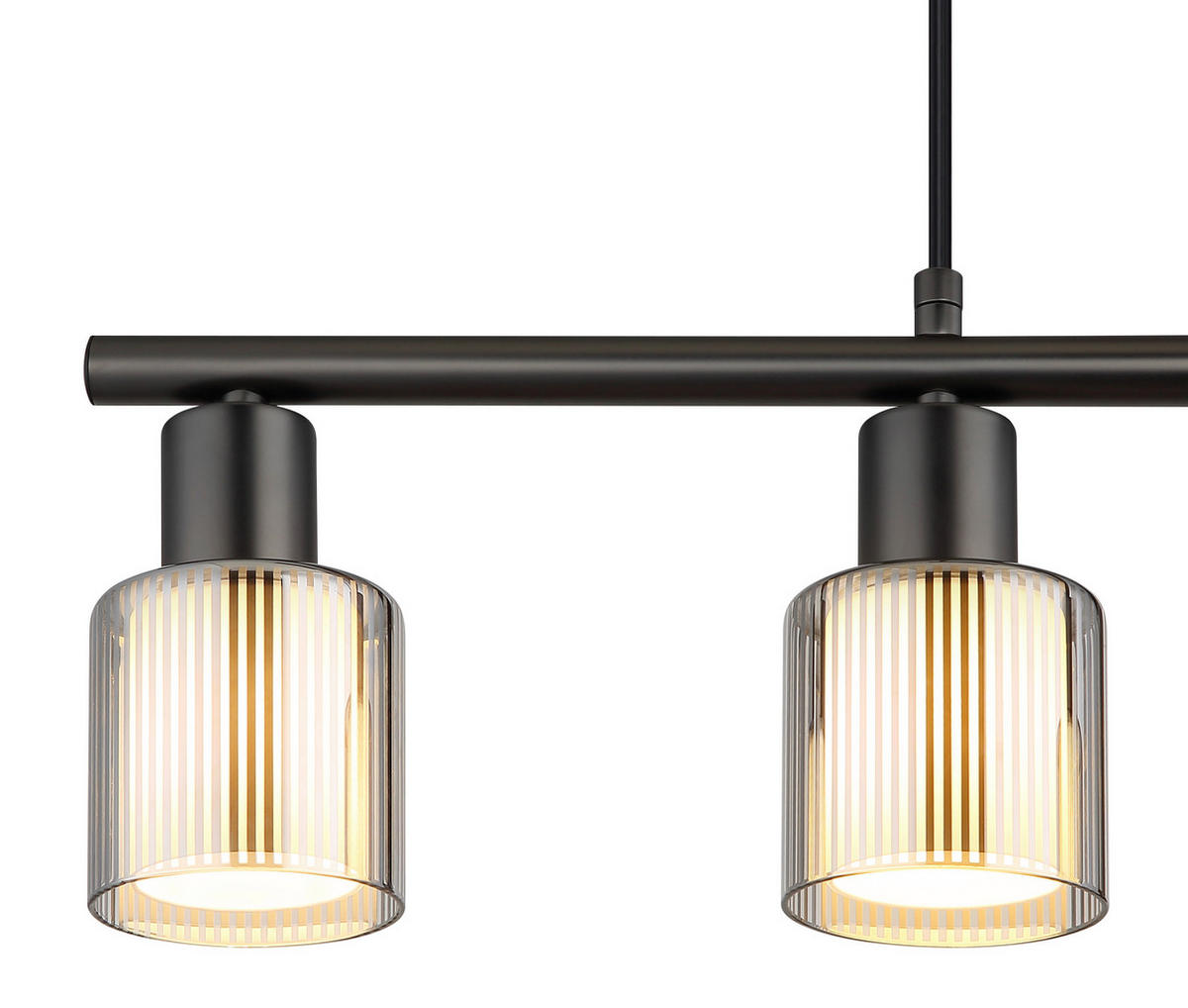 HÄNGELEUCHTE 62/8/120 cm  - Schwarzchrom/Schwarz, Design, Glas/Kunststoff (62/8/120cm) - Globo