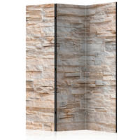 PARAVENT mit 3  Flügel - Beige/Weiß, Basics, Holz/Textil (135/172/3cm) - artgeist