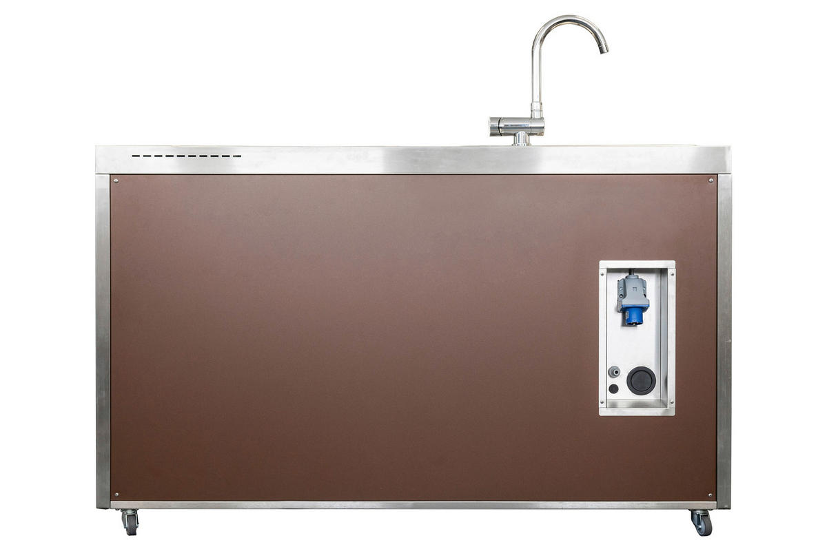 OUTDOORKÜCHE - Edelstahlfarben/Braun, Basics, Metall (157/98/62cm)