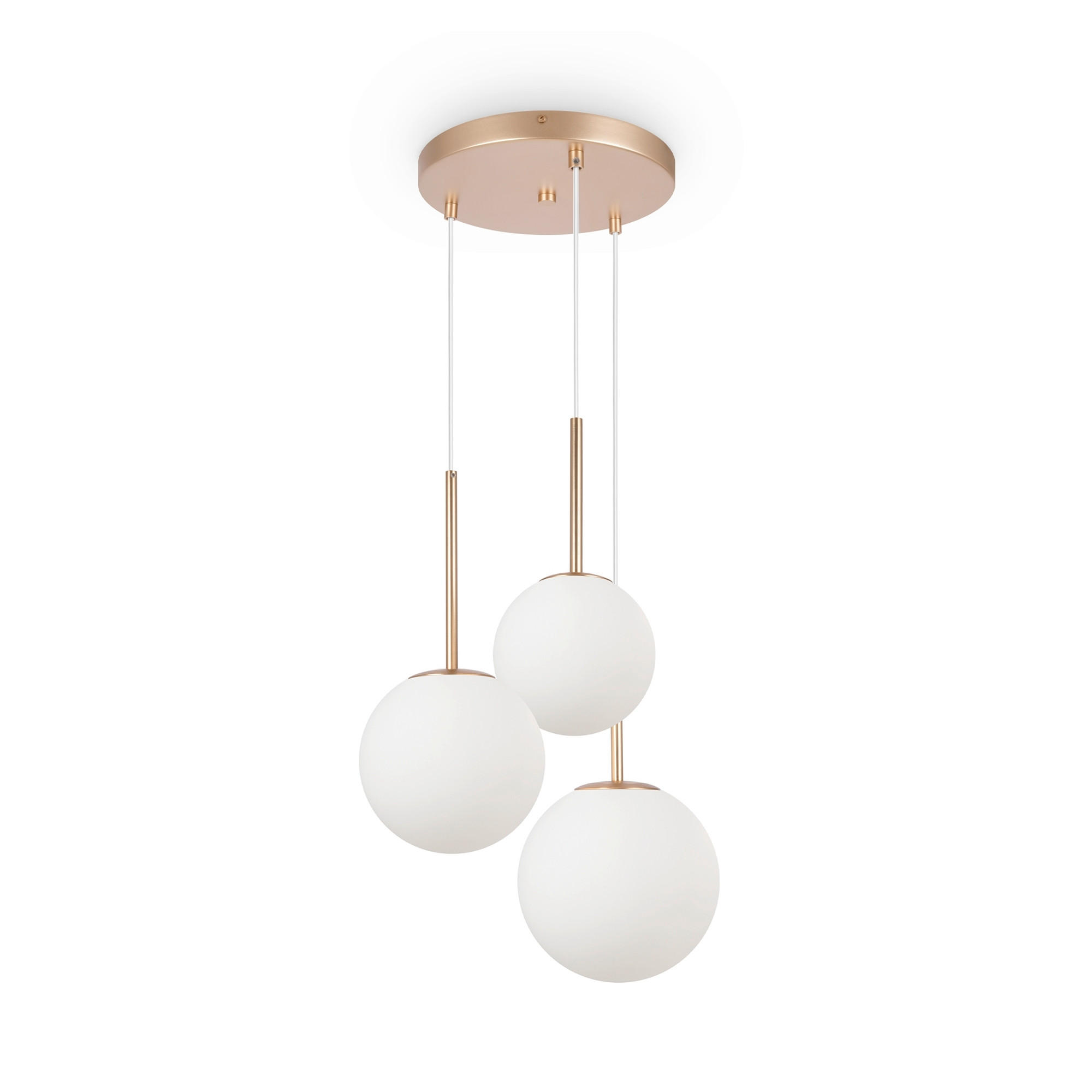 PENDELLEUCHTE Modern 40/180/40 cm - Goldfarben/Weiß, Trend, Glas/Metall (40/180/40cm) - MAYTONI
