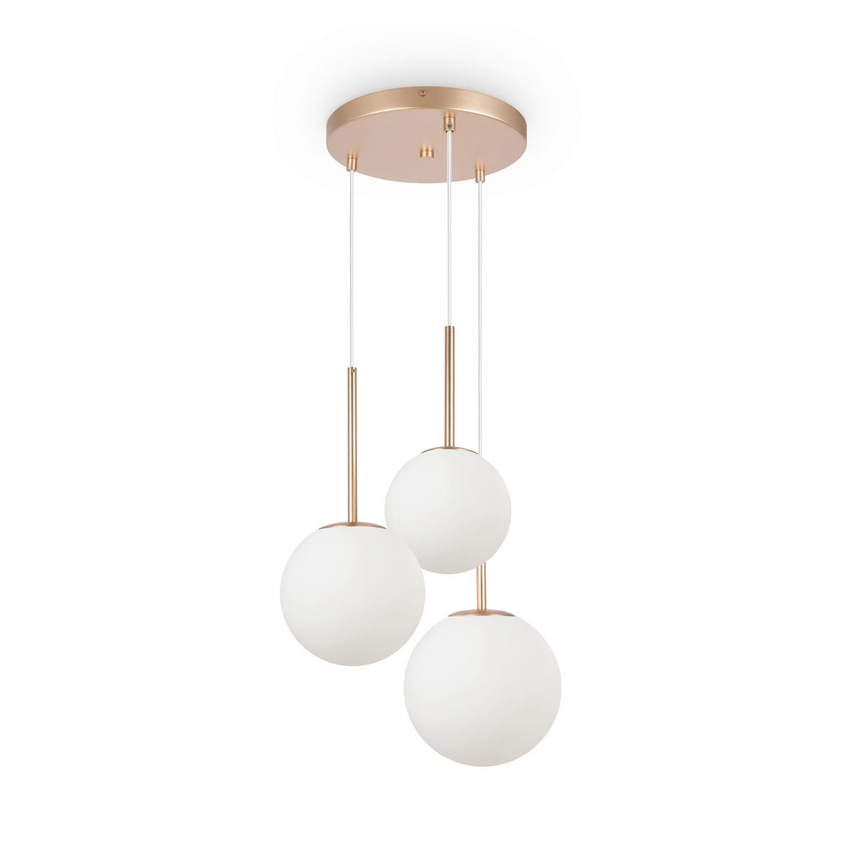 PENDELLEUCHTE 40/180/40 cm    - Weiss/Goldfarben, Trend, Glas/Metall (40/180/40cm) - MAYTONI