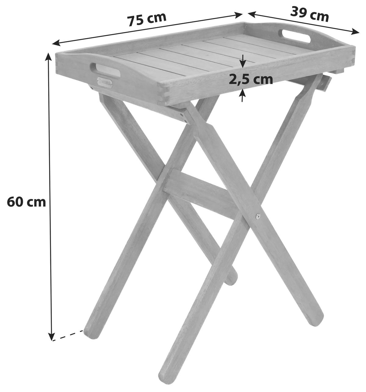 GARTENBEISTELLTISCH  - Braun, KONVENTIONELL, Holz (39/60/75cm) - Gardenson