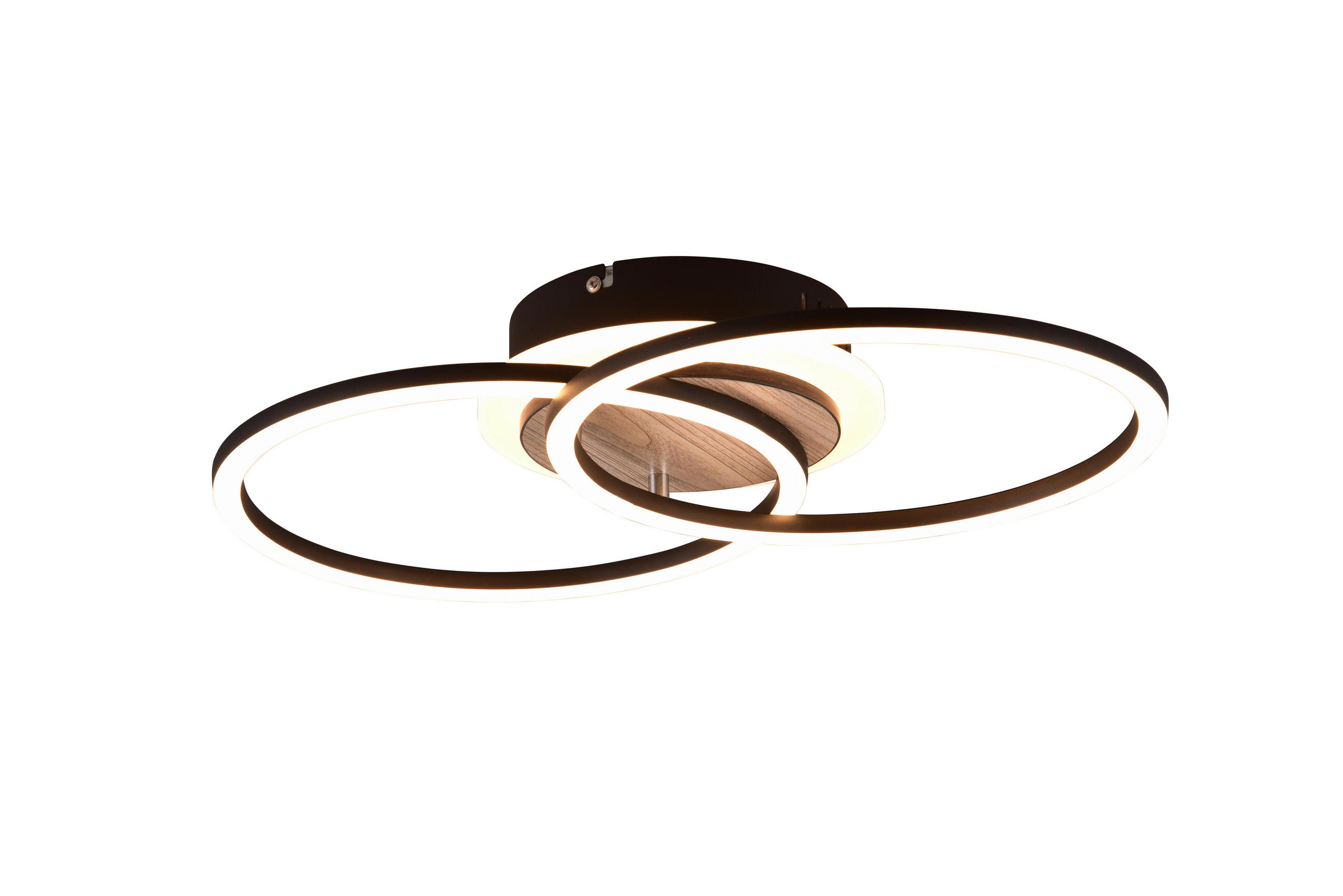 LED-DECKENLEUCHTE Giro 46,5/28,/8,5 cm   - Braun, Basics, Kunststoff (46,5/28,/8,5cm)