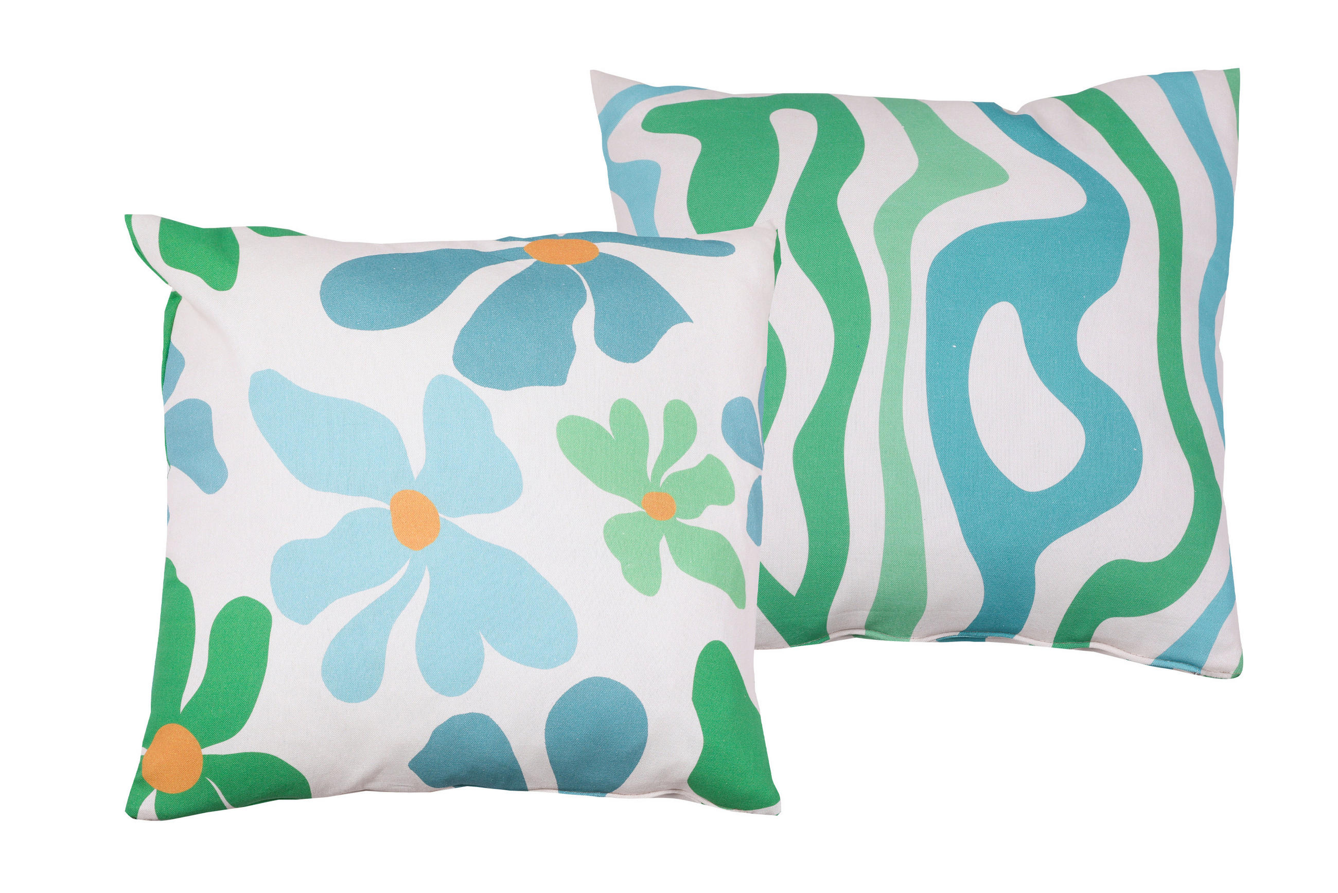 ZIERKISSENSET 2-teilig 48/48 cm  - Blau/Weiß, Basics, Textil (48/48cm)