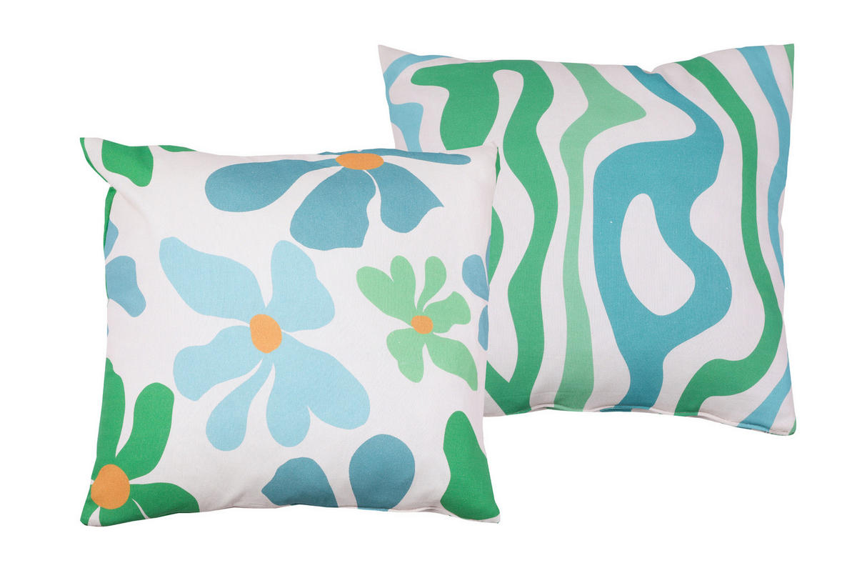 ZIERKISSENSET 2-teilig 48/48 cm  - Blau/Weiß, Basics, Textil (48/48cm)