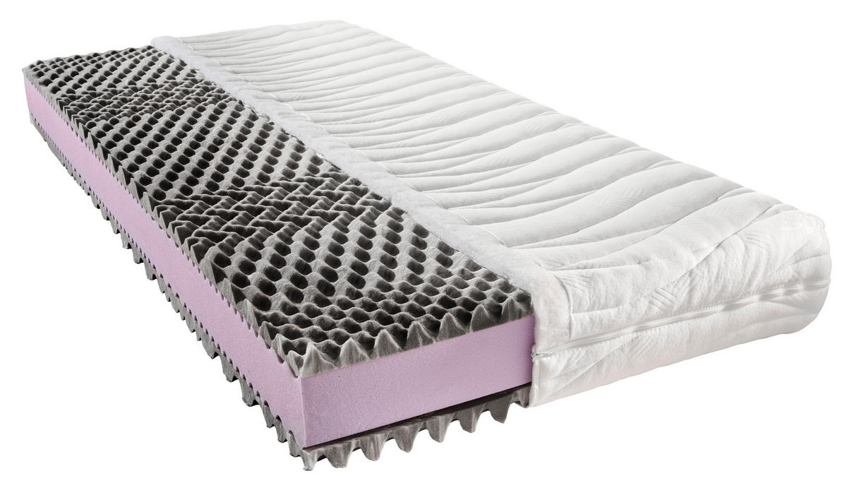 KALTSCHAUMMATRATZE 140/200 cm Höhe ca. 21 cm 7 -Zonen - Weiß, Basics, Textil (140/200cm) - Boxxx