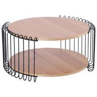 COUCHTISCH Eiche furniert 80/80/38 cm rund Schwarz, Eichefarben  - Eichefarben/Schwarz, Basics, Holz/Holzwerkstoff (80/80/38cm) - Stylife