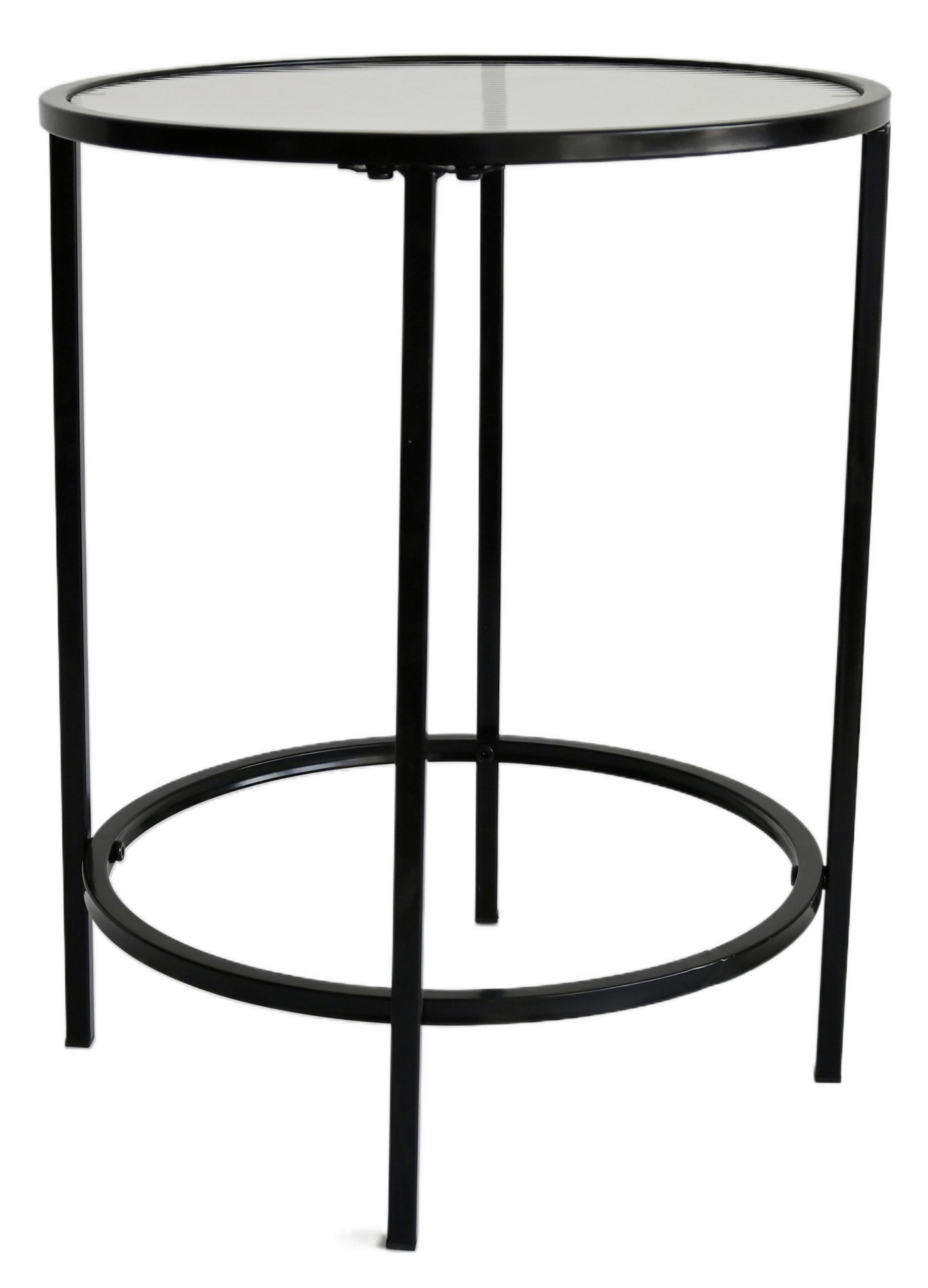 SIDOBORD i metall, glas 40/40/50 cm  - svart, Basics, metall/glas (40/40/50cm) - Xora