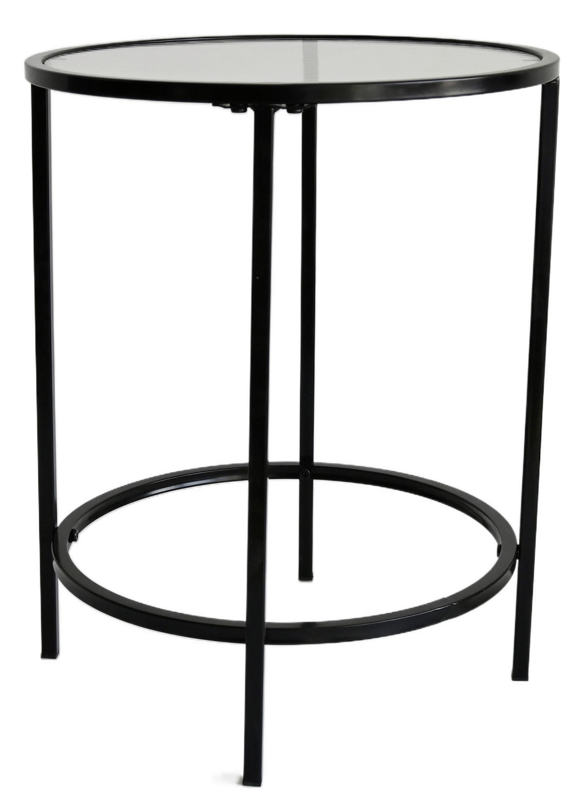 BEISTELLTISCH 40/40/50 cm Schwarz rund  - Schwarz, Basics, Glas/Metall (40/40/50cm) - Xora