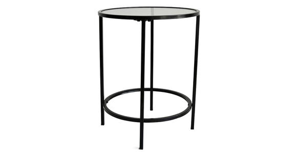 BEISTELLTISCH 40/40/50 cm Schwarz rund  - Schwarz, Basics, Glas/Metall (40/40/50cm) - Xora