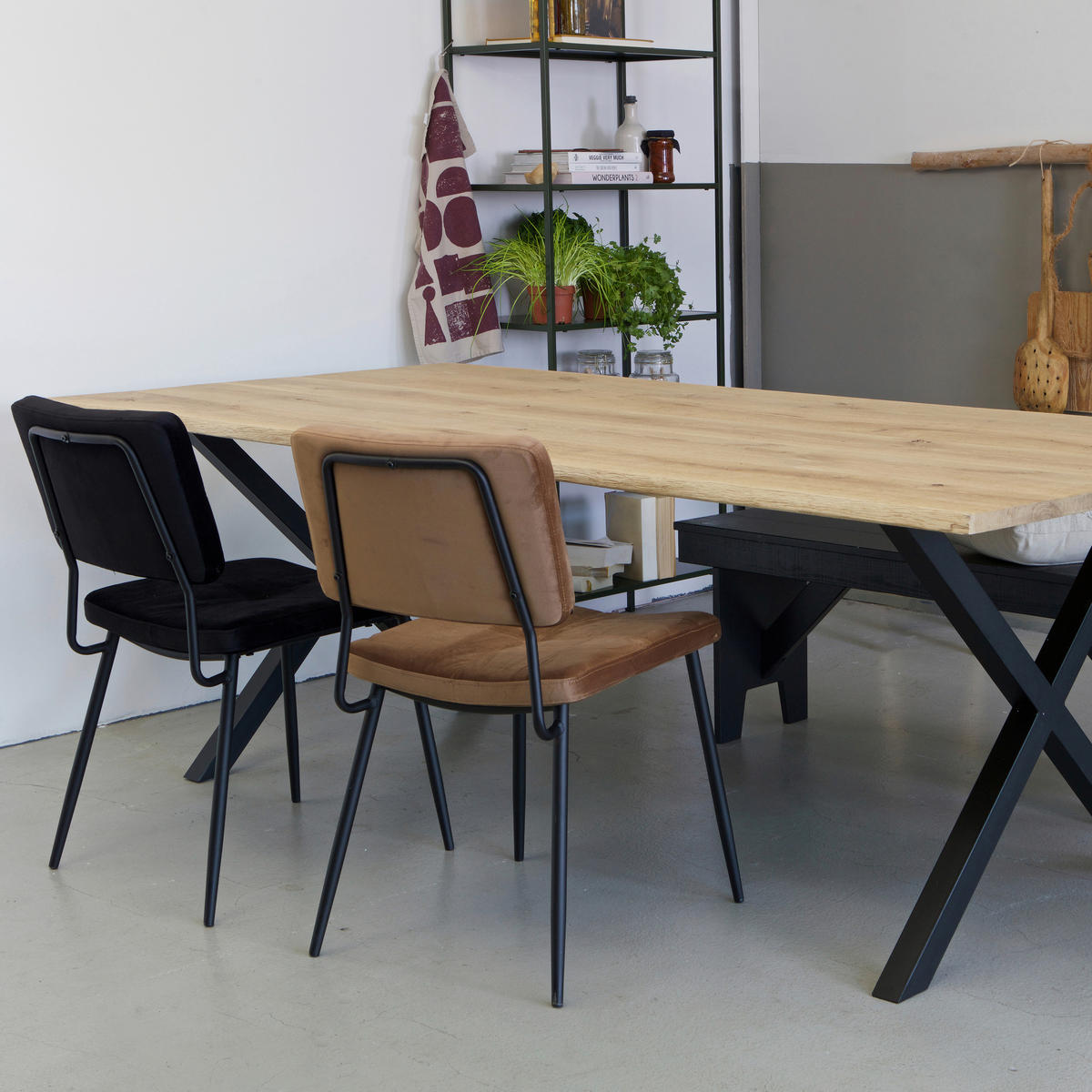 TISCHGESTELL in Metall   - Schwarz, MODERN, Metall (79/72/10cm) - Livetastic