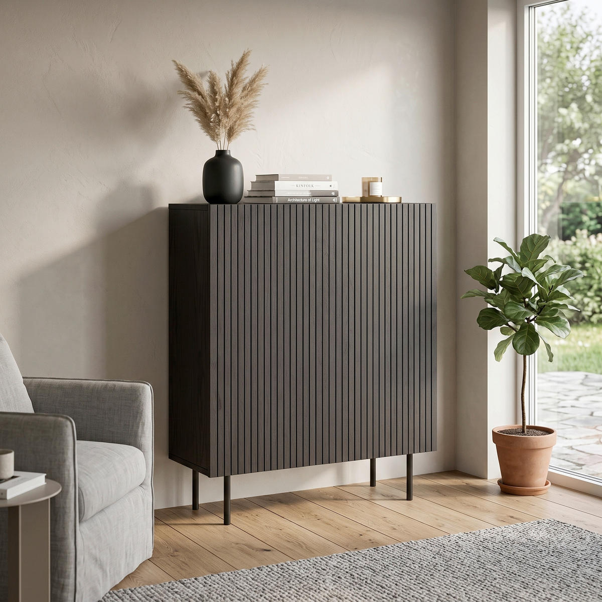 HIGHBOARD  80/103/30 cm  - Schwarz, Design, Holzwerkstoff/Metall (80/103/30cm) - Livetastic