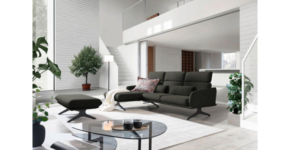 ECKSOFA in Flachgewebe Schwarz  152/259 cm  - Schwarz, Design, Textil/Metall (152/259cm) - Dieter Knoll