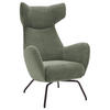 OHRENSESSEL in Cord Grün  - Schwarz/Grün, Design, Textil/Metall (79/117/82cm) - Pure Home Lifestyle