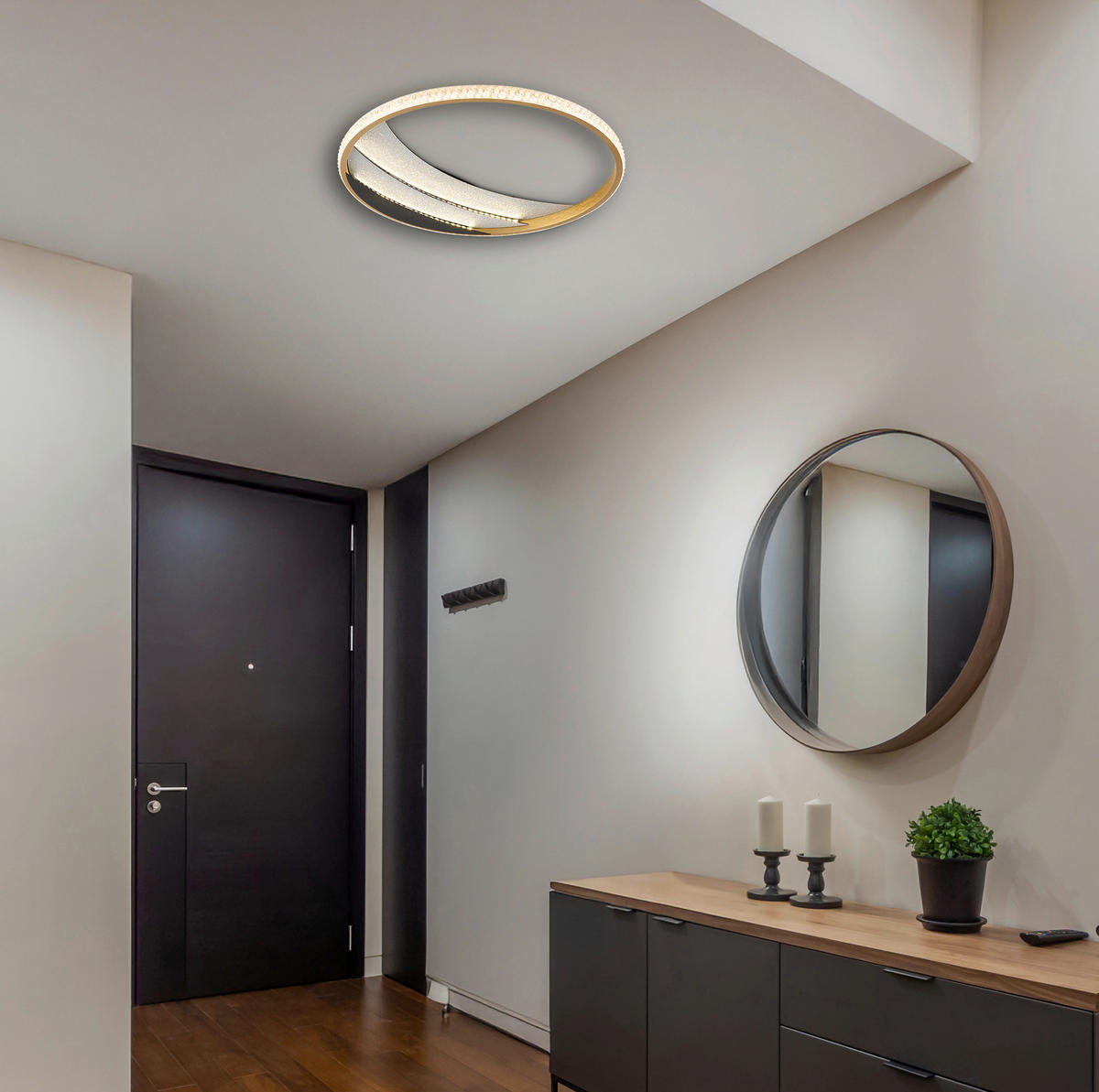 LED-DECKENLEUCHTE 41/6 cm   - Klar/Chromfarben, Design, Kunststoff/Metall (41/6cm) - Globo