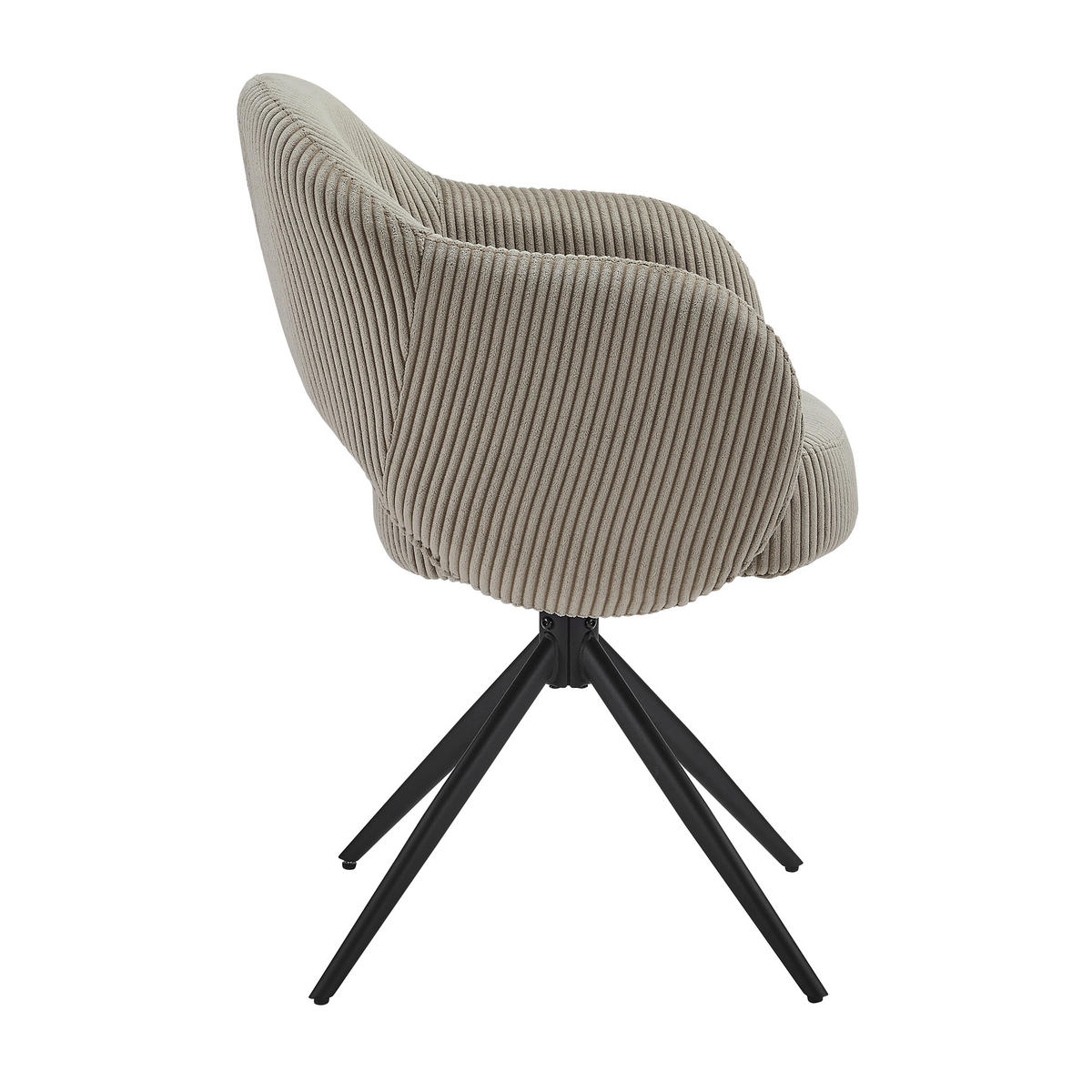ARMLEHNSTUHL  in Cord  - Hellgrau/Schwarz, MODERN, Textil/Metall (58/84/60cm) - Livetastic
