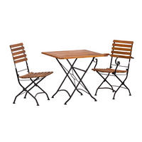 GARTENTISCHGRUPPE   - Anthrazit/Akaziefarben, Basics, Holz/Metall (80/75/80cm) - Gardenson
