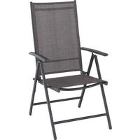 GARTENKLAPPSESSEL Aluminium Anthrazit, Braun  - Dunkelgrau/Anthrazit, Basics, Textil/Metall (56/106/64cm) - Xora