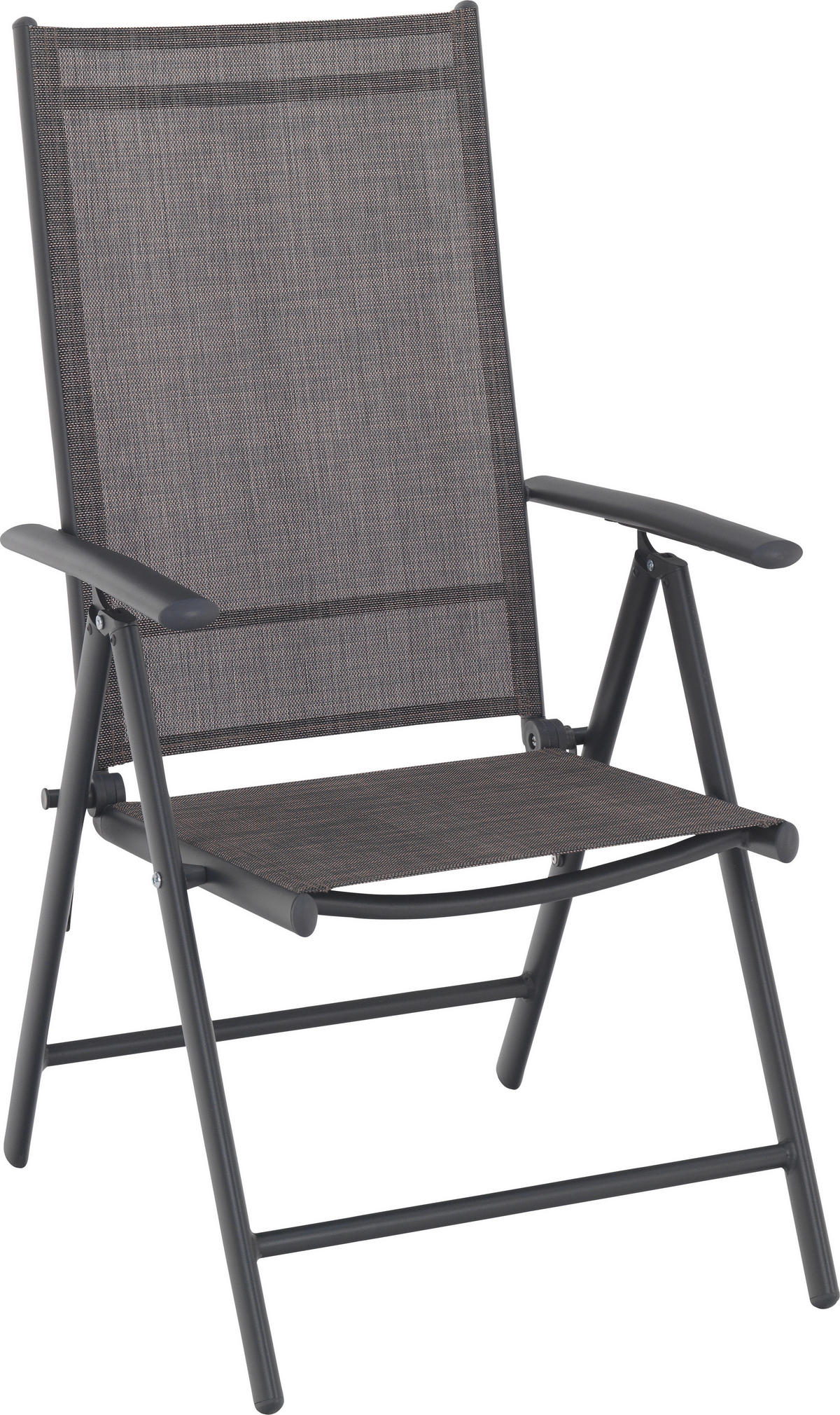 GARTENKLAPPSESSEL Aluminium Anthrazit, Braun  - Dunkelgrau/Anthrazit, Basics, Textil/Metall (56/106/64cm) - Xora