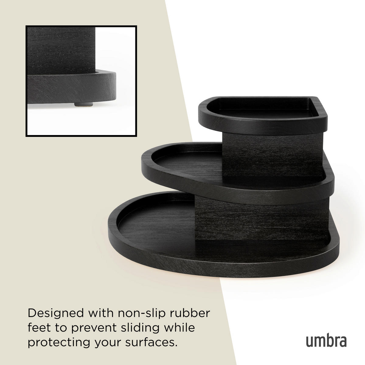 KUTIJA ZA ODLAGANJE  23/23/13 cm       - crna, Lajfstajl, drvo/tekstil (23/23/13cm) - Umbra