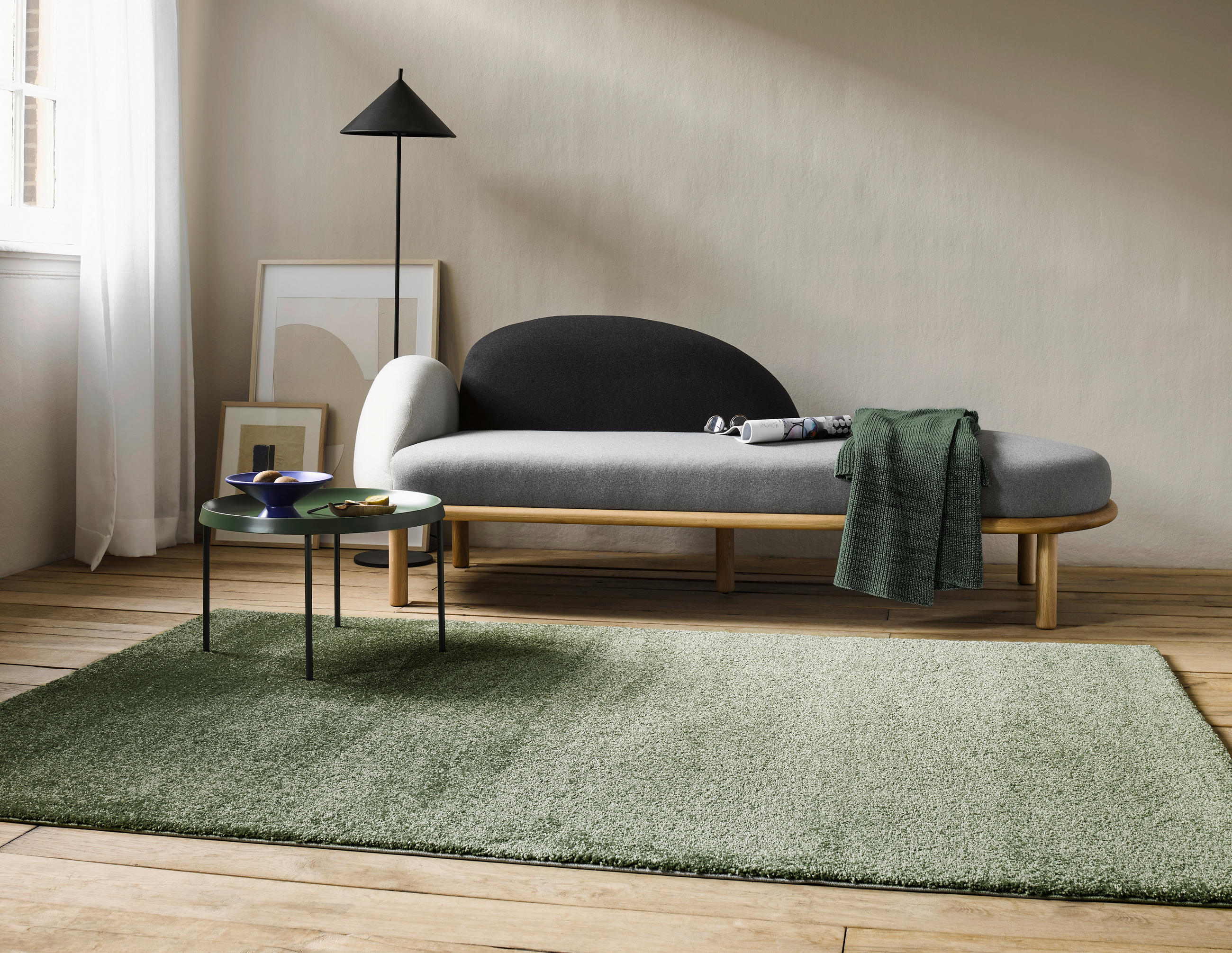 TKANÝ KOBEREC, 160/225 cm, tmavě zelená - tmavě zelená, Konvenční, textil (160/225cm) - Esprit