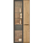VITRINE Anthrazit, Kastanienfarben  77/205,5/39,5 cm  - Kastanienfarben/Anthrazit, Natur, Glas/Holz (77/205,5/39,5cm) - Valnatura