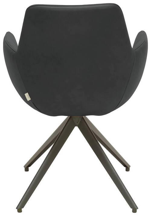 ARMLEHNSTUHL  in Stahl Echtleder pigmentiert  - Anthrazit/Schwarz, Design, Leder/Metall (60/87/62cm) - Bert Plantagie