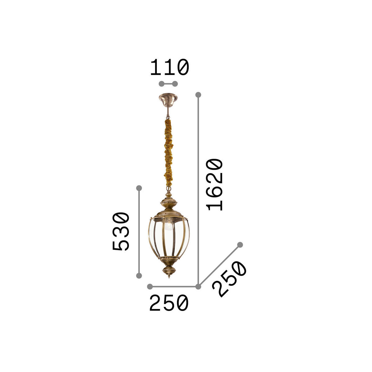 HÄNGELEUCHTE Norma SP1 Cromo 25/78/162 cm   - Chromfarben, KONVENTIONELL, Glas/Metall (25/78/162cm) - Ideal Lux