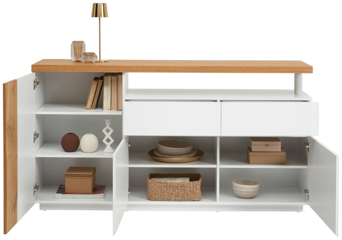 SIDEBOARD 170/89/40 cm  - Eichefarben/Weiß, Design, Holz/Holzwerkstoff (170/89/40cm) - Xora
