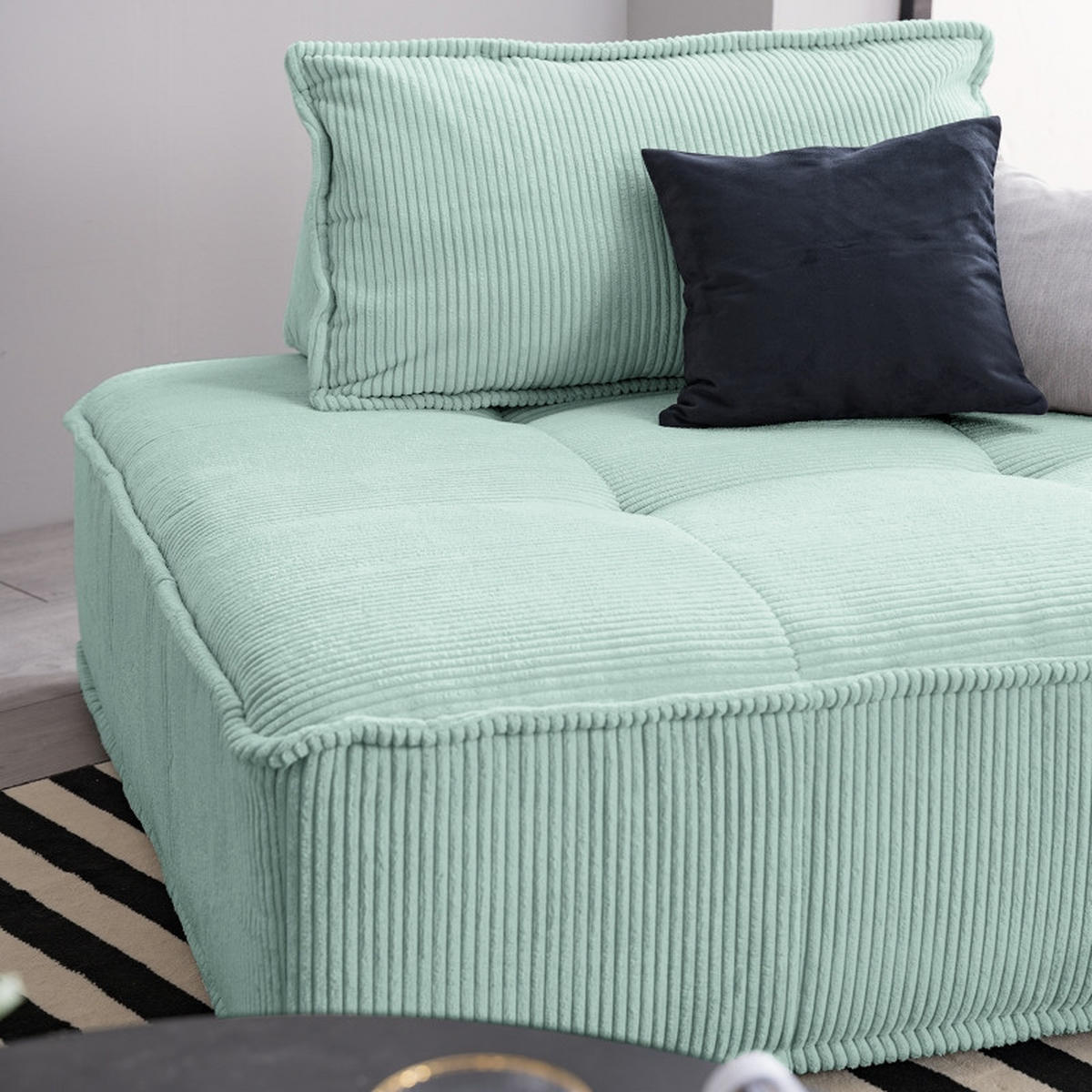 RÜCKENKISSEN   83/25/42 cm  - Blau, Modern, Textil (83/25/42cm) - Trendmanufaktur