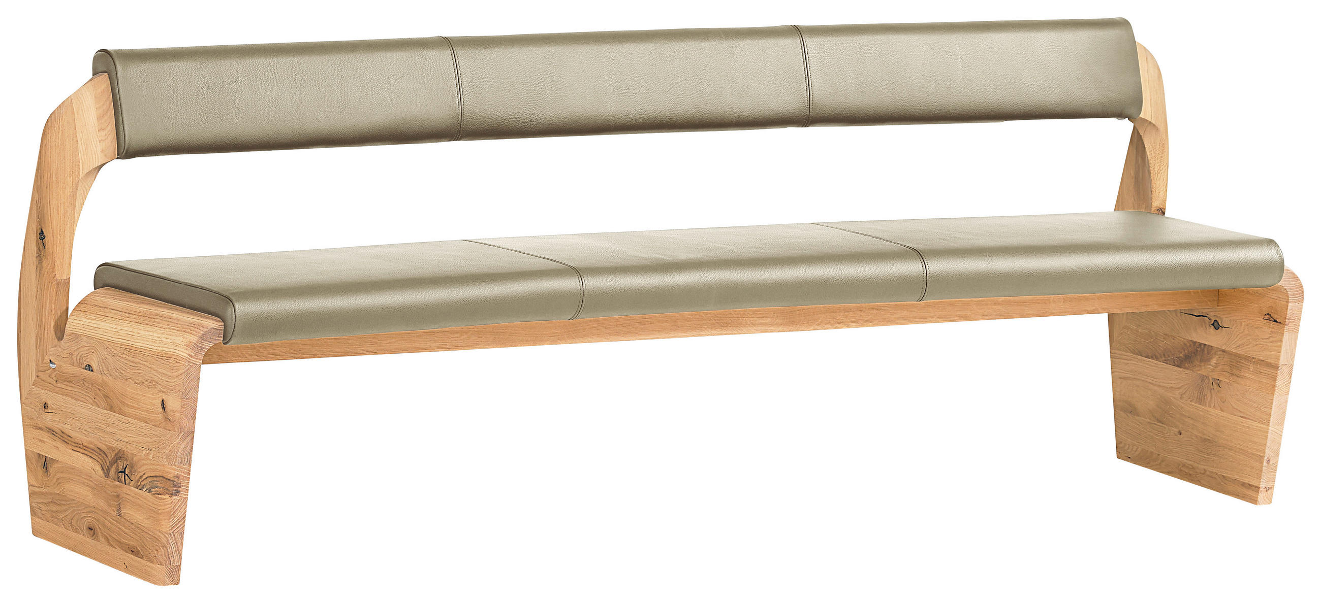 SITZBANK 227/84/70 cm  in Eichefarben, Beige  - Eichefarben/Beige, Natur, Leder/Holz (227/84/70cm) - Voglauer