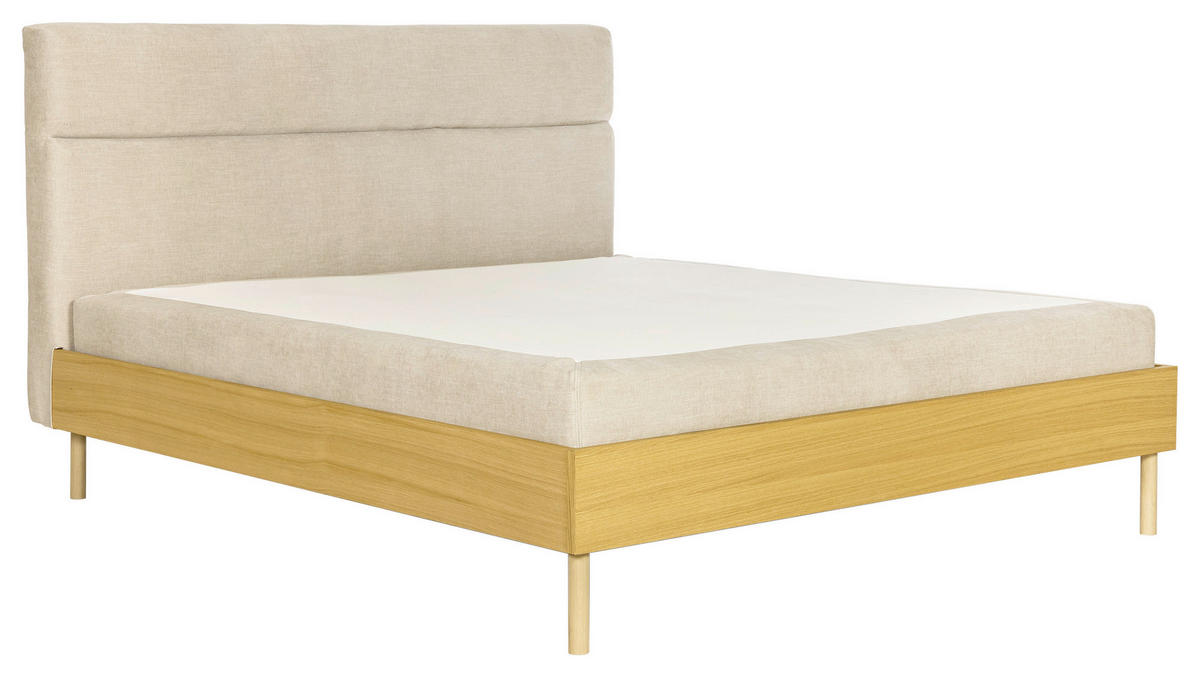 SÄNG 180/200 cm  i naturfärgad, beige   - beige/naturfärgad, Klassisk, trä/textil (180/200cm) - Niels Andersson