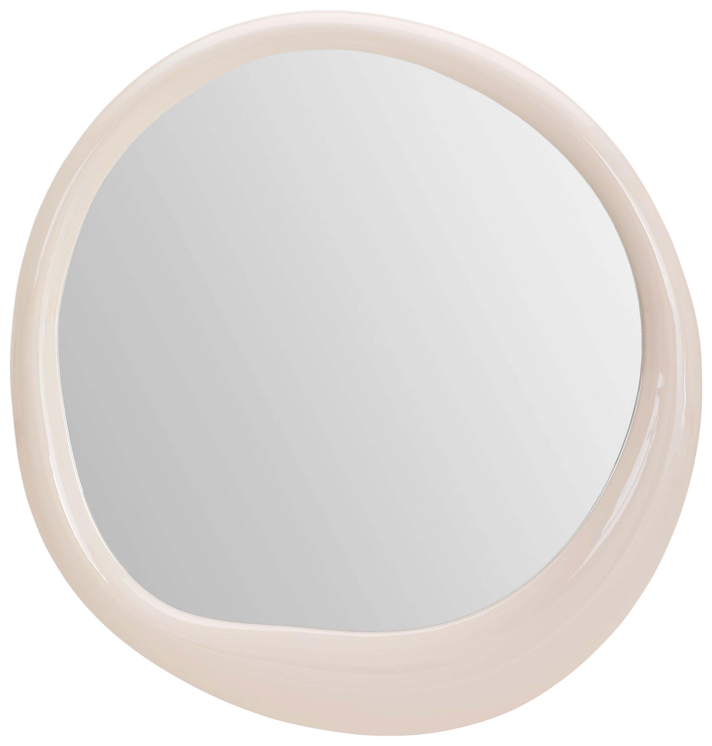 WANDSPIEGEL 98/103/4,6 cm    in Freiform  - Creme, LIFESTYLE, Glas/Holzwerkstoff (98/103/4,6cm) - Novel