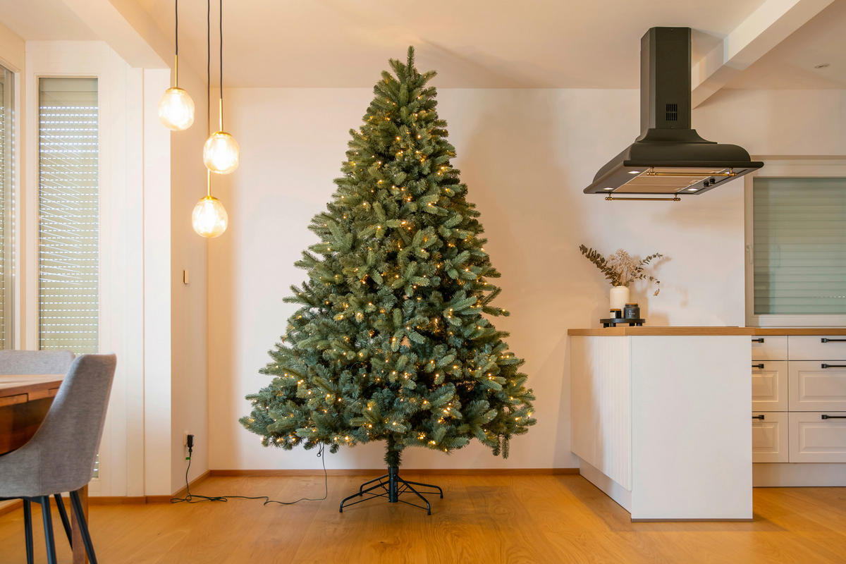 WEIHNACHTSBAUM 240 cm  - Waldgrün, Basics, Kunststoff/Metall (160/240cm)