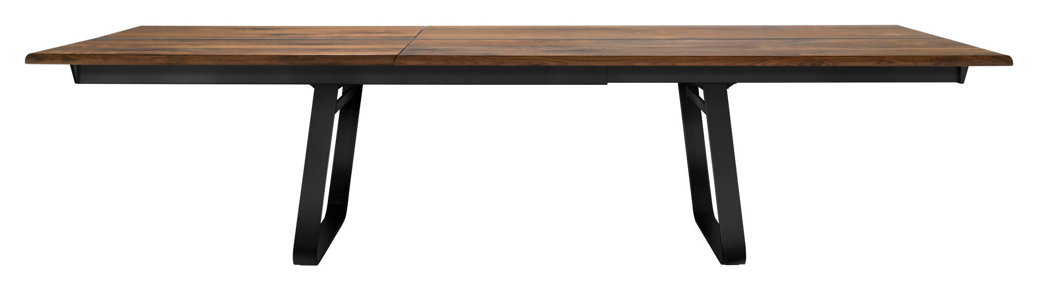 ESSTISCH 225-345/100/75 cm Echtholz  Holz, Metall ausziehbar, in verschiedenen Größen erhältlich, in verschiedenen Holzarten erhältlich, Variantenauswahl rechteckig Schwarz, Nussbaumfarben  - Nussbaumfarben/Schwarz, Design, Holz/Metall (225-345/100/75cm) - TEAM 7