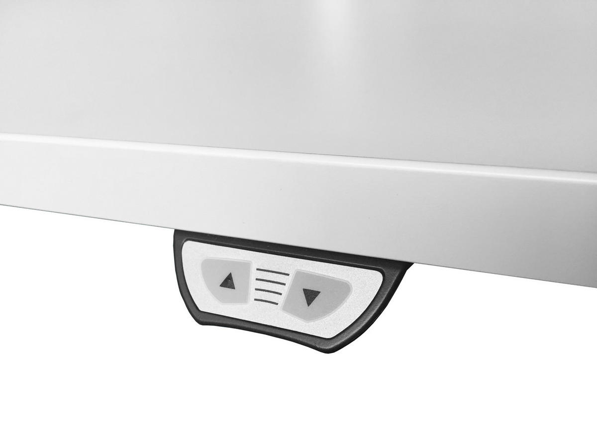 SCHREIBTISCH 180/80/72-119 cm  in Weiß  - Silberfarben/Weiß, KONVENTIONELL, Holzwerkstoff/Metall (180/80/72-119cm) - Venda