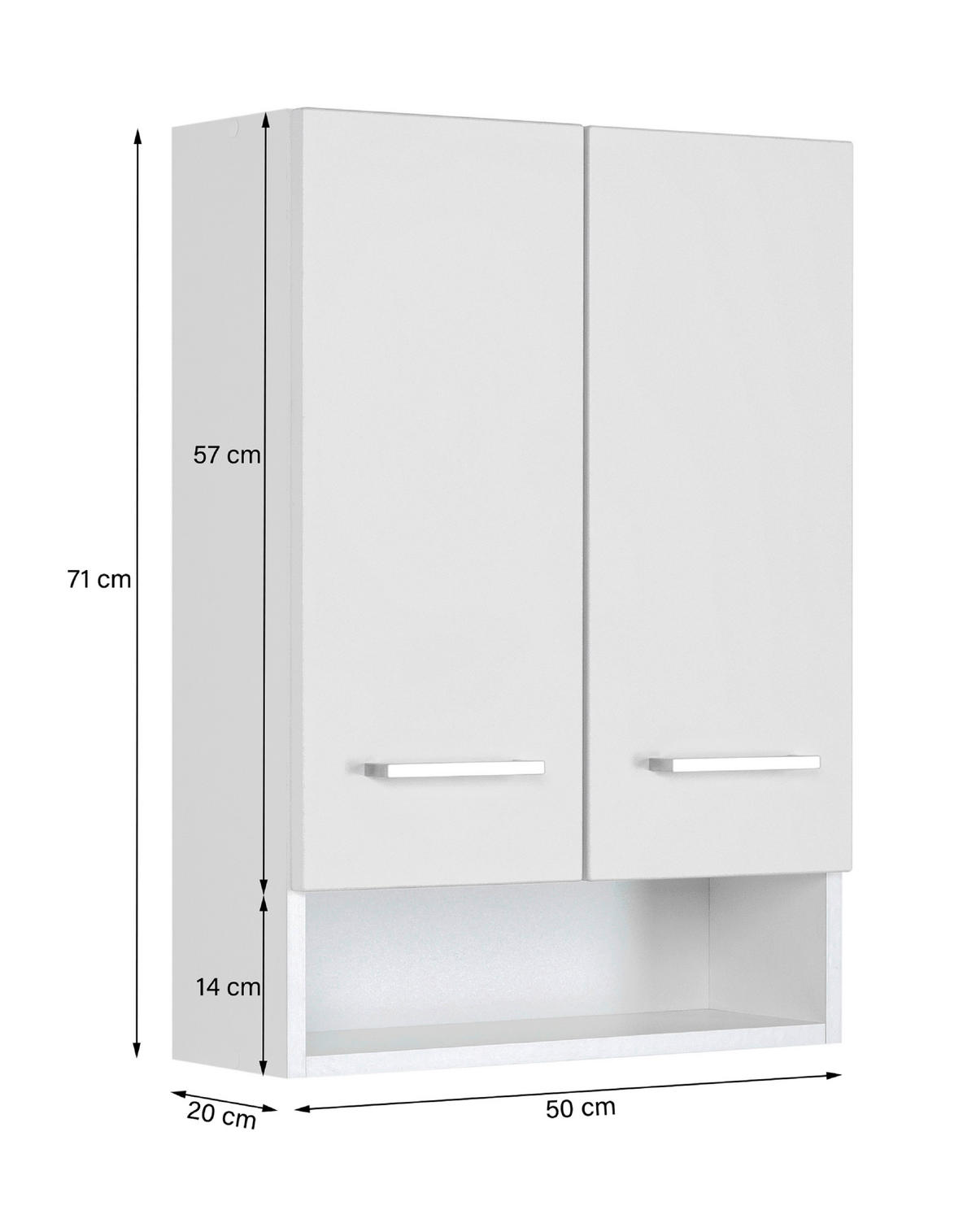 HÄNGESCHRANK 50/71/20 cm  - Gelb/Silberfarben, MODERN, Holzwerkstoff/Metall (50/71/20cm) - MID.YOU
